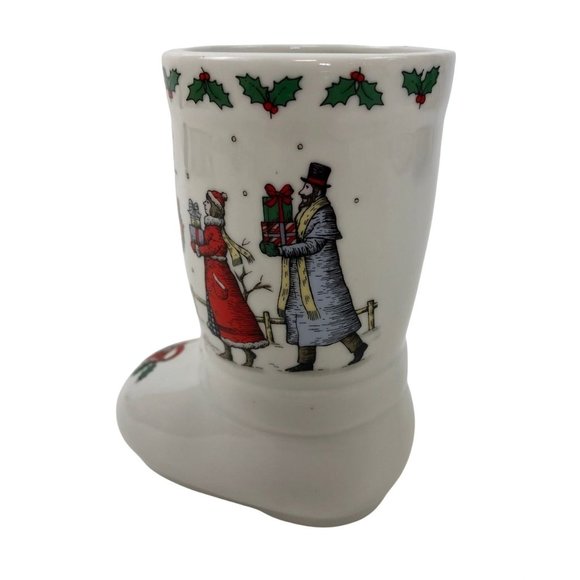 Studio Nova Large Boot Vase Planter Christmas Shoppers Porcelain MZ543 Boxed - Picture 4 of 10